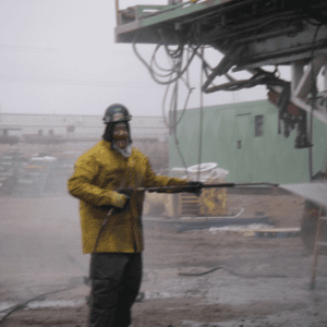 high pressure washing grease off oil rigs
