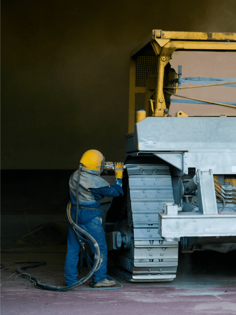sandblasting construction equipment - bulldozer
